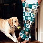 Personalised Paw Print 1-6 Photos Multicolour Plaid Women Men Pyjama Pants with Initials and Names Party Birthday Gift for Pet Lovers Owners