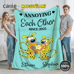 Personalized Cartoon Cute Marsupilami Soft Throw Blanket with Names Home Decor Birthday Anniversary Gift for Couple | Callie × Marsupilami®