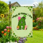 Personalised Lucky Shamrock Beer Mug Initial Garden Flag Outdoor Decor St. Patrick's Day Gift for Family Friends