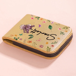 Personalised Birth Flower Floral PU Leather Magnetic Bookmark Clip with Name Reading Accessory Daily Use Birthday Gift for Bookworms Librarians