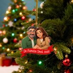 Gepersonaliseerd 3D Cartoon Foto Acryl Kerstornament met Tekst Woondecoratie Kerstcadeau voor Familie en Vrienden