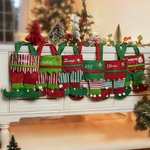 Personalised Elf Pants Christmas Stocking with Embroidery Name Fireplace Christmas Tree Hanging Decor Christmas Gift for Family Friend