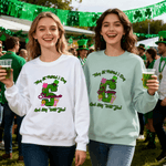 Personalized Lucky Shamrock Beer Glass Polka Dots Initial T-shirt Sweatshirt with Name Pub Patty Essential Saint Patrick's Day Gift for Family Kids