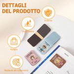 Segnalibro magnetico personalizzato in PU con personaggio e nome e testo regalo di compleanno o Natale per amici e amanti dei libri