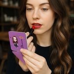 Personalized Cartoon Character Birth Flower Heart Round Square Makeup Mirror with Name Portable Birthday Wedding Party Gift for Women