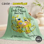 Personalized Cartoon Cute Marsupilami Soft Throw Blanket with Names Home Decor Birthday Anniversary Gift for Couple | Callie × Marsupilami®
