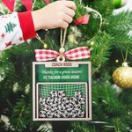 Personalised Thanks for A Great Season Soccer 4D Shaker Ornament Fridge Magnet with Name and Team Name Christmas End of Season Gift for Coach