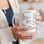 Personalized Bible Receipt Jesus Paid It All 11 oz 15 oz Mug with Name Work Baptism Easter Gift for Christian Friend