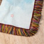 Personalised Watercolor Balloon Animal Soft Tassel Blanket with Name Home Decor Birthday Gift for Kids Family