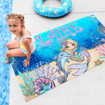 Personalized Fantasy Mermaid Quick Dry Oversized Beach Towel with Name Beach Party Holiday Gift for Girls