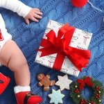 Set de 3 papeles de regalo personalizados con nombre, año y texto para la 1ª Navidad del bebé DIY Craft Packaging Gift for New Parents