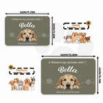 Personalized Cute Realistic Dog Waterproof Pet Feeding Mat with Name and Rubber Backing Pet Supplies Birthday Gift for Dog Owners