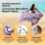 Personalized Watercolor Birth Flower Quick-Dry Microfiber Beach Towel with Name Beach Party Birthday Gift for Girls