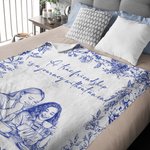 Personnalisé Vintage Foral Portrait Photo Amitié Couverture douce avec texte Décoration de la maison Cadeau d'anniversaire pour la famille Amis