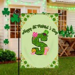 Personalised Lucky Shamrock Beer Mug Initial Garden Flag Outdoor Decor St. Patrick's Day Gift for Family Friends