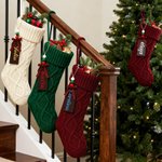 Personlig namnbricka i trä stor hängande strumpa julheminredning julklapp till familjen