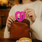Personalized Cartoon Character Birth Flower Heart Round Square Makeup Mirror with Name Portable Birthday Wedding Party Gift for Women