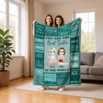 Personalised Cartoon Character Retro Checkerboard Soft Throw Blanket with Name Home Decor Daily Use Friendship Birthday Gift for Friends Sisters