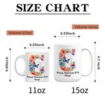 Personalised Watercolour Butterfly Floral Initial Design Ceramic Coffee Mug with Name and Year Daily Use Retirement Gift for Woman Retiree