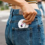 Personalized Cartoon Character Birth Flower Heart Round Square Makeup Mirror with Name Portable Birthday Wedding Party Gift for Women