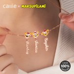 Personalized Cute Long Tailed Marsupilami 1-5 Marsupilami Pendants Necklace with Name Christmas Birthday Gift for Girls Women | Callie × Marsupilami®