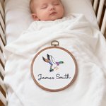 Personnalisé Ourson Lapin Nom Brodé Ornement Nursery Decor Birthday Baby Shower Gift for Baby Newborn