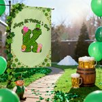 Personalised Lucky Shamrock Beer Mug Initial Garden Flag Outdoor Decor St. Patrick's Day Gift for Family Friends