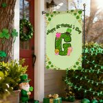 Personalised Lucky Shamrock Beer Mug Initial Garden Flag Outdoor Decor St. Patrick's Day Gift for Family Friends