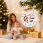 Personalised Baby's 1st Christmas Ceramic Ornament with Name Initial and Text Home Tree Decor Christmas Party Gift for New Parents