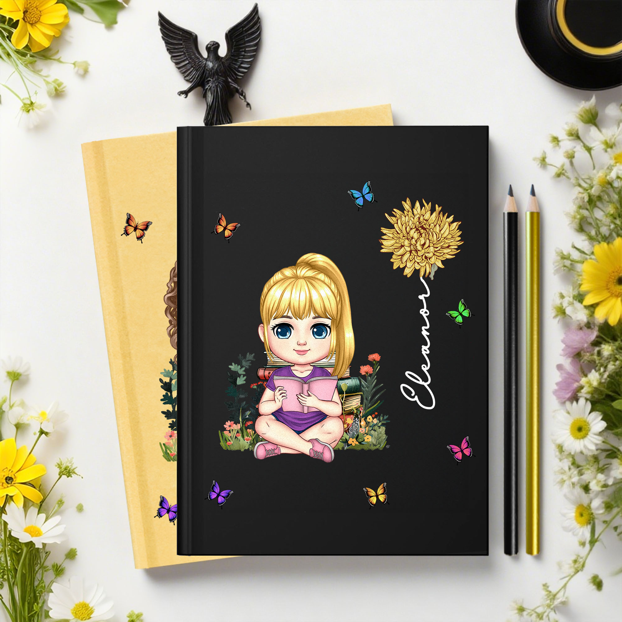 Cahier de notes ligné A5 avec nom et crayon Cadeau d'anniversaire pour la famille et les amis