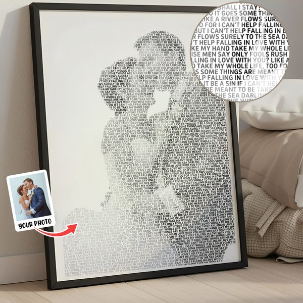 Personalizzato romantico matrimonio testi ritratto tela pittura San Valentino Anniversario regalo per coppie di innamorati