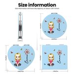 Personalized Cartoon Character Birth Flower Heart Round Square Makeup Mirror with Name Portable Birthday Wedding Party Gift for Women