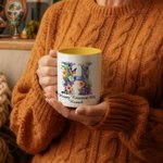 Personalised Watercolour Butterfly Floral Initial Design Ceramic Coffee Mug with Name and Year Daily Use Retirement Gift for Woman Retiree