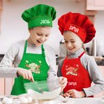Tablier ajustable pour enfant avec nom et poche Accessoire de cuisine Cadeau d'anniversaire pour garçons filles