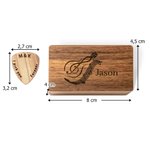 Personalisierte Holz Magnet Aufbewahrungsbox mit Plektren graviertem Text und Symbol Geburtstag Geschenk für Musiker Gitarrist