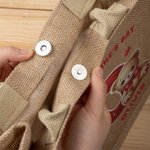 Personalized Cute Bear Heart Jute Tote Bag with Name and Initial Daily Use Valentine's Day Gift for Kids Children