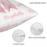 Personalisierte rosa Coquette Bogen weiche Trow Kissenbezug mit Namen Home Decor Urlaub Geschenk für FrauenFreunde