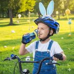 Personalized Cute Peter Rabbit Initial 16 oz Kid Water Bottle with Name and Silicone Straw Outdoors Birthday Easter Gift for Kids