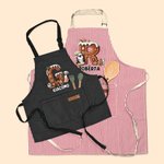 Grembiule da cucina personalizzato con nome e tasca frontale regalo di Natale per bambini e adulti