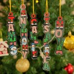 Personalised Christmas Theme Alphabet Acrylic Ornament with Name Stocking Tag Christmas Decor Party Favors for Family Friends