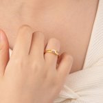 Personalized Dainty Sterling Silver Ring with 1-6 Birthstones and Name Anniversary Mother's Day Gift for Grandma Mom Wife