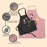 Personalisierte Schürze und Kinderschürze mit Cartoon-Figur Geburtsblume und Namen Geburtstag Weihnachtsgeschenk für Kinder Papa Mama Familie