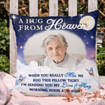 Personalized Starry Sky Moon Clouds Photo Design Soft Throw Pillow Cover with Name and Text Home Decor Memorial Gift for Family Friends