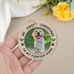 Personalised My First Christmas Photo Ceramic Christmas Ornament with Name and Year Home Tree Decor Christmas Gift for Family Friends Pet Lovers