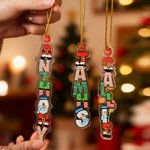 Personalised Christmas Theme Alphabet Acrylic Ornament with Name Stocking Tag Christmas Decor Party Favors for Family Friends