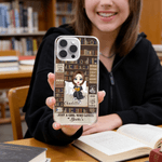 Personalized Bookshelf Cartoon Character iPhone Case with Name Birthday Gift for Book Lovers Women