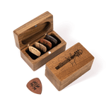 Personalisierte Holz Magnet Aufbewahrungsbox mit Plektren graviertem Text und Symbol Geburtstag Geschenk für Musiker Gitarrist