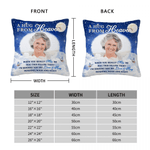 Personalized Starry Sky Moon Clouds Photo Design Soft Throw Pillow Cover with Name and Text Home Decor Memorial Gift for Family Friends