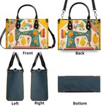 Personalised Sewing Machine PU Leather Large Tote Bag with Name and Shoulder Strap Birthday Gift for Woman Sewing Lover
