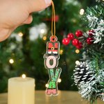 Personalised Christmas Theme Alphabet Acrylic Ornament with Name Stocking Tag Christmas Decor Party Favors for Family Friends